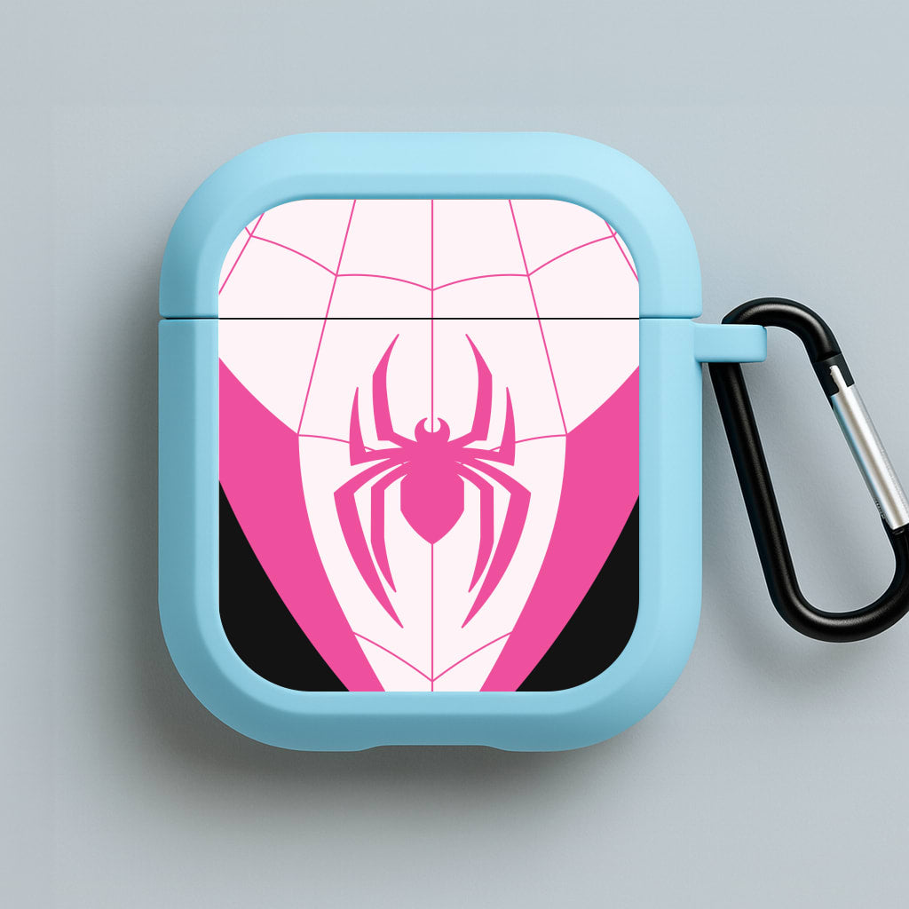 Pink And Black Spider Costume Blue AirPods Case