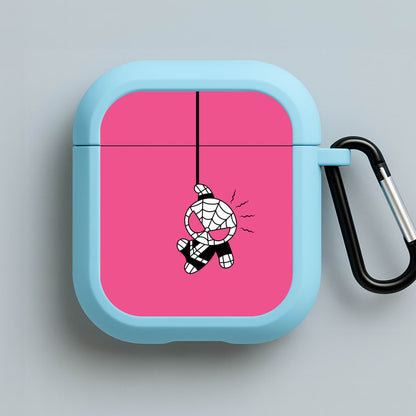Pink Hanging Spider Hero  Blue AirPods Case