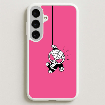 Pink Hanging Spider Hero Phone Case for Galaxy S25FE