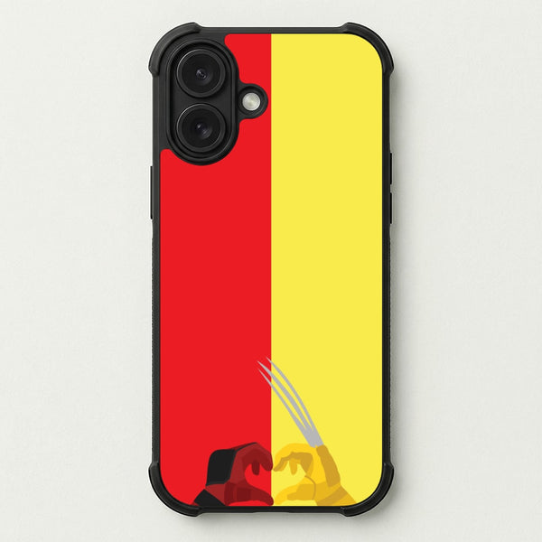 Red And Yellow Heroes Love Heart Phone Case — Bumper case