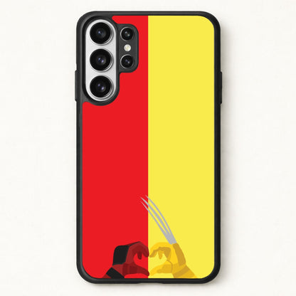 Red And Yellow Heroes Love Heart Phone Case for Galaxy S26 Ultra