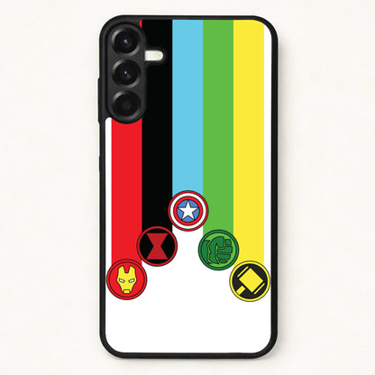 Superhero Team Colourful Symbols Phone Case for Galaxy A37