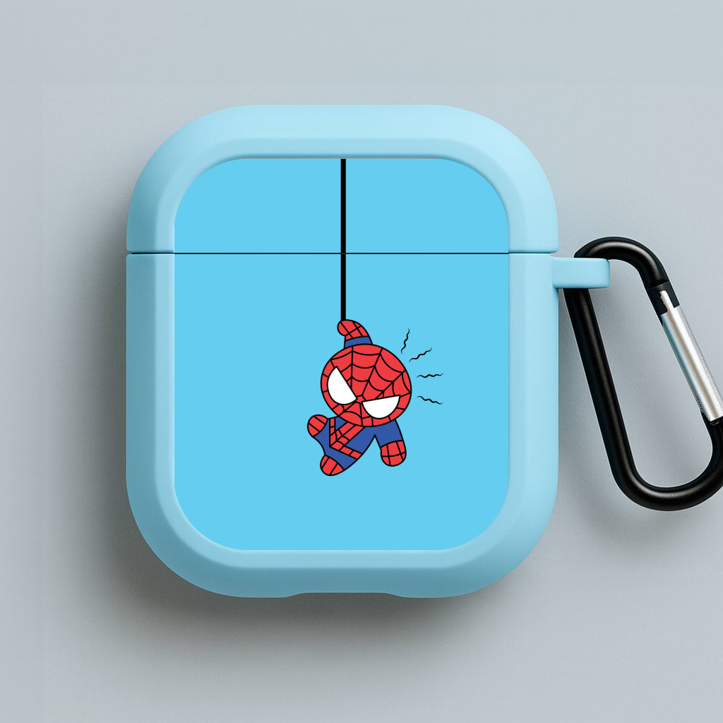 Blue Hanging Spider Hero Blue AirPods Case