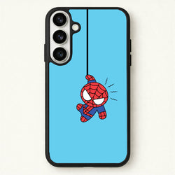 Blue Hanging Spider Hero Phone Case for Galaxy S26 Plus