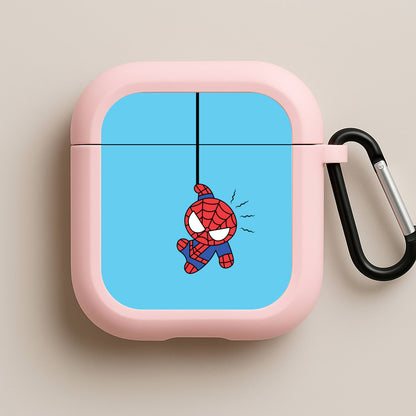 Blue Hanging Spider Hero Pink AirPods Case