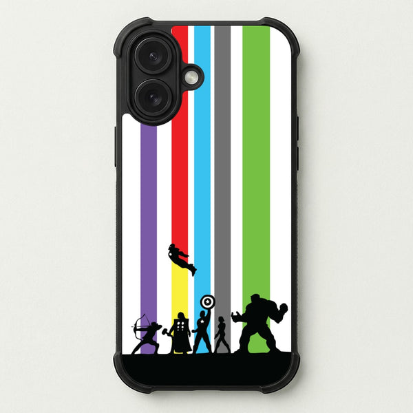 Superhero Team Silhouette Phone Case — Bumper case