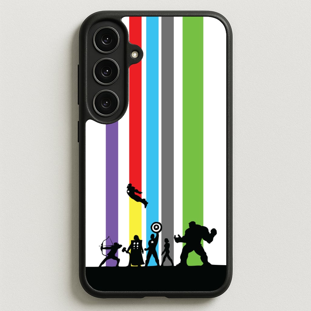 Superhero Team Silhouette Phone Case for Galaxy S25FE