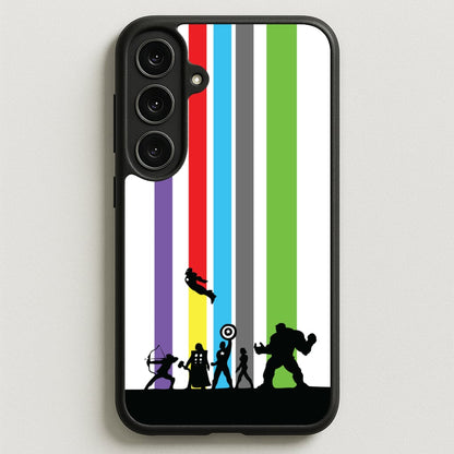 Superhero Team Silhouette Phone Case for Galaxy S25FE
