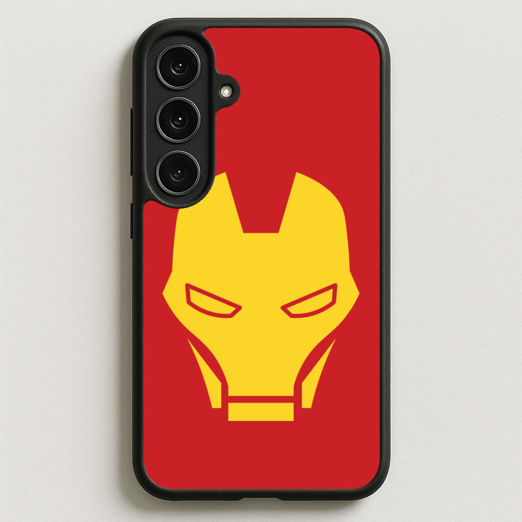 Red Robot Super Hero Face Phone Case for Galaxy S25FE