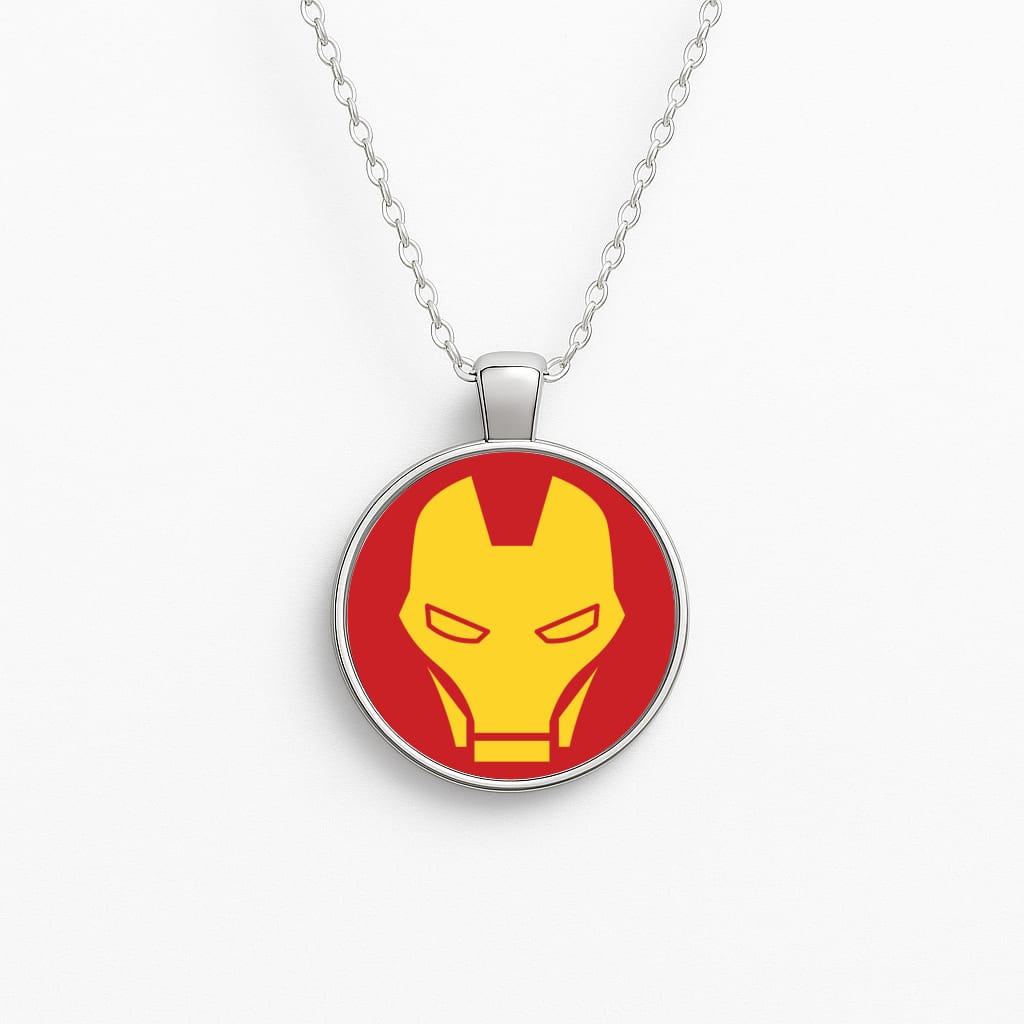 Red Robot Super Hero Face Necklace