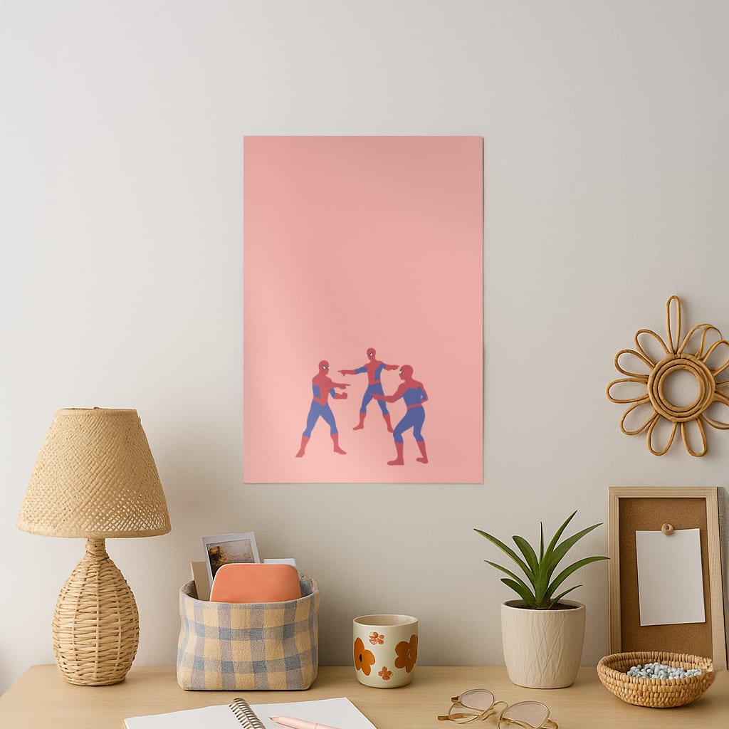 Spider Hero Pointing Meme Art Print