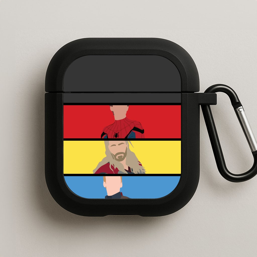 Superhero Team Red, Yellow And Blue AirPods Case