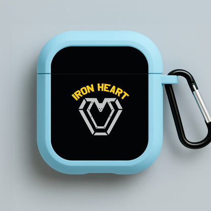 Metal Hero Heart Blue AirPods Case