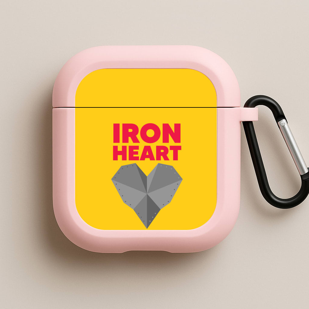 Metal Heart Pink AirPods Case