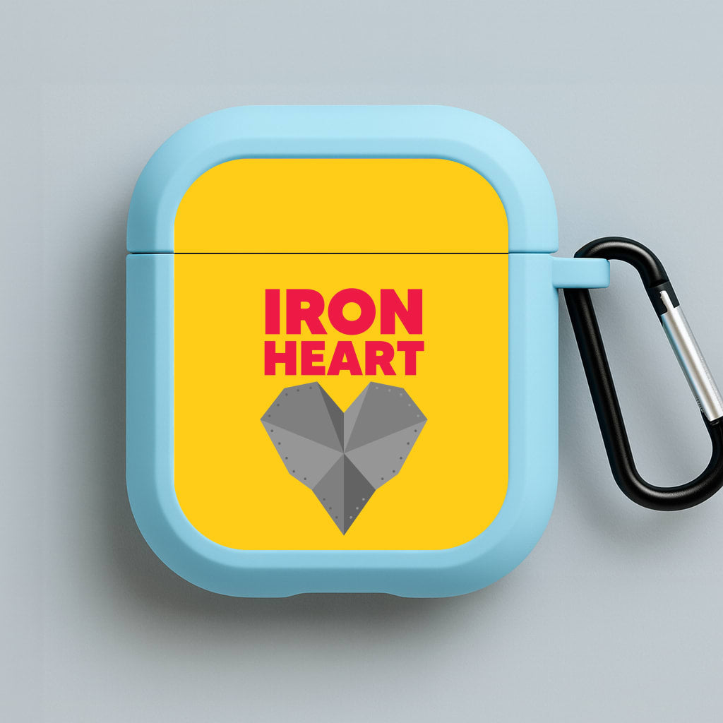 Metal Heart Blue AirPods Case