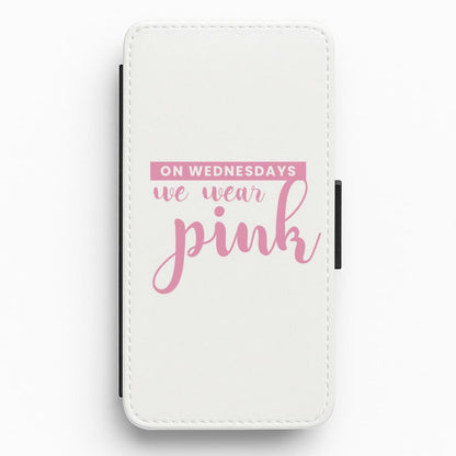 On Wednesdays We Wear Pink - White Mean Girls Flip / Wallet Phone Case