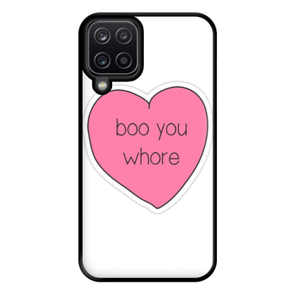 Boo You Whore - Heart Phone Case for Galaxy A12