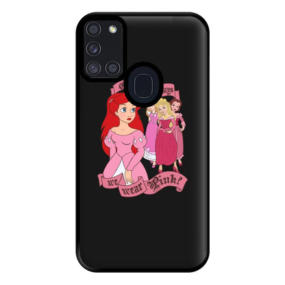 On Wednesdays We Wear Pink - Princesses Phone Case for Galaxy A21s