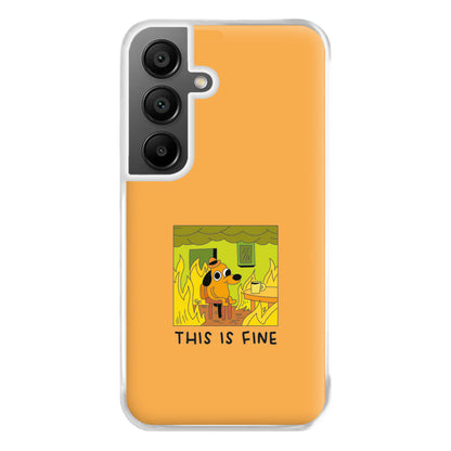 This Is Fine - Memes Phone Case for Galaxy A55