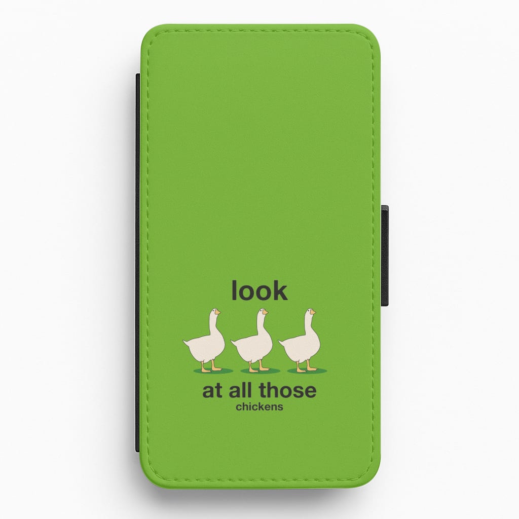 Look At All Those Chickens - Memes Flip / Wallet Phone Case