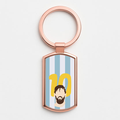 Number 10 - Messi Rose Gold Keyring