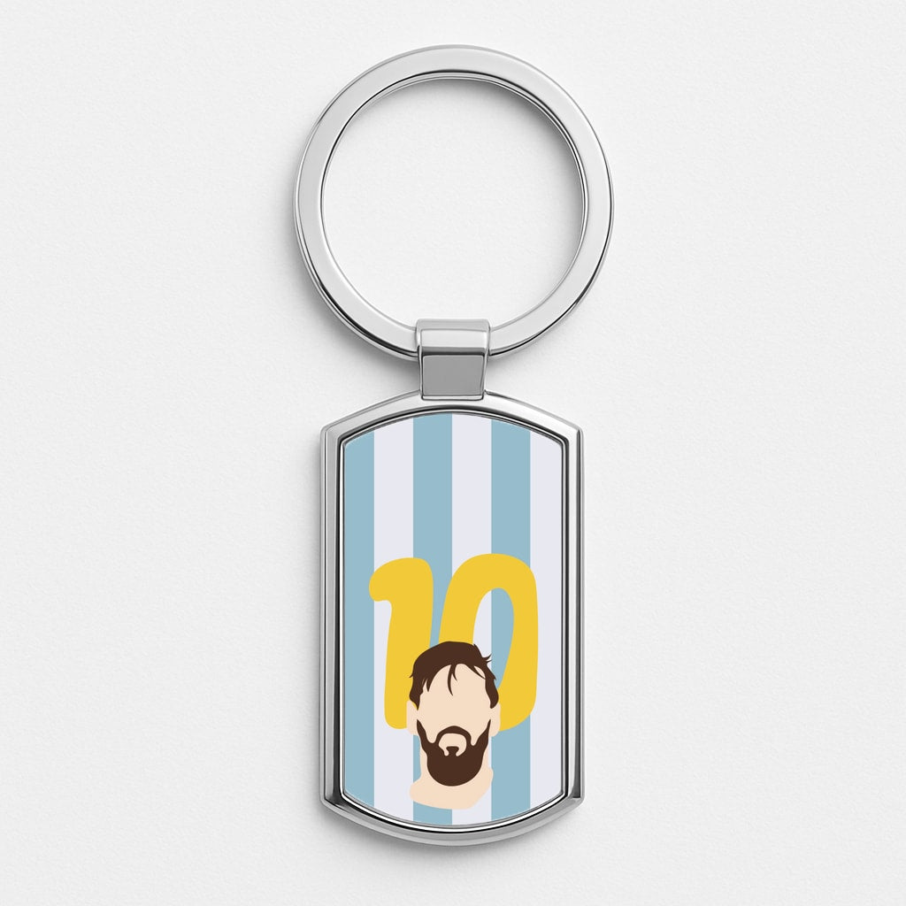 Number 10 - Messi Silver Keyring