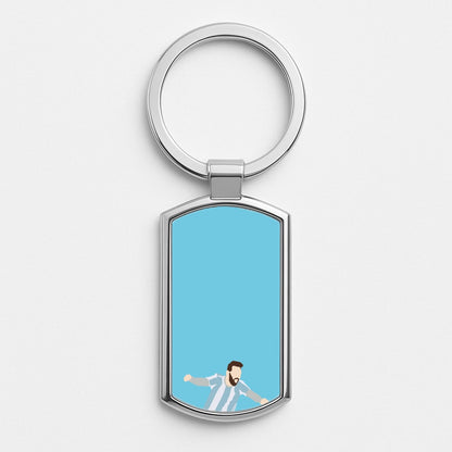 Goal - Messi Silver Keyring