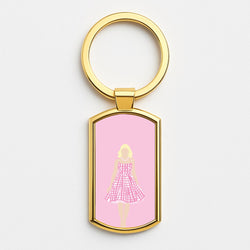 Pink Dress - Margot Gold Keyring