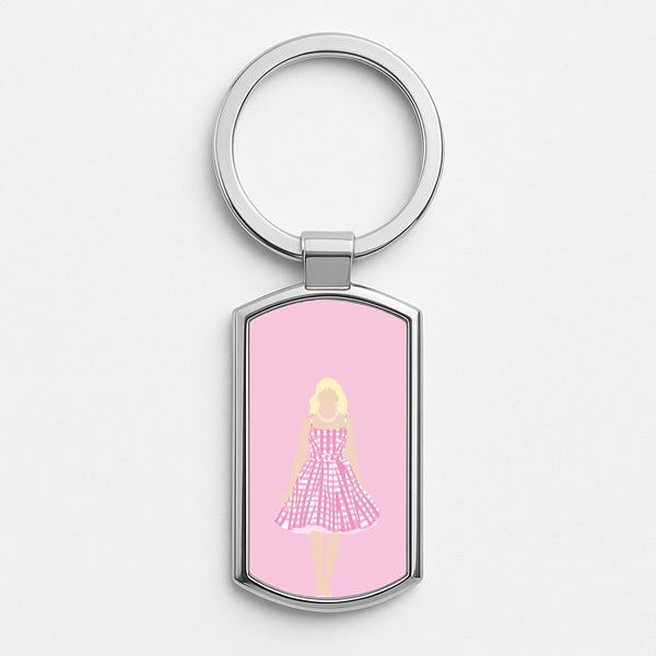 Pink Dress - Margot Silver Keyring