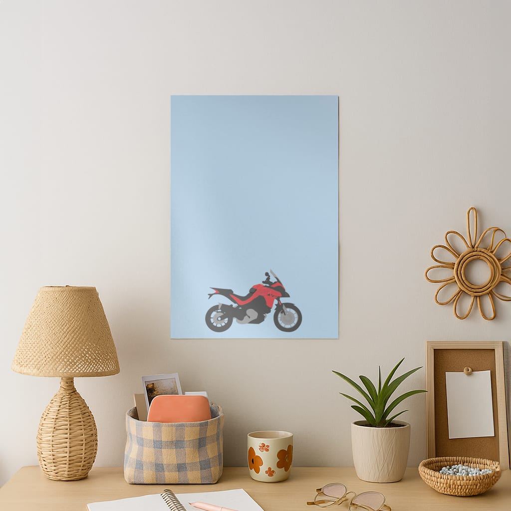 Red Motorbike - Motorbike Art Print