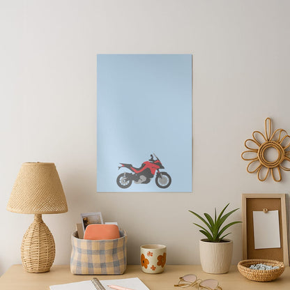 Red Motorbike - Motorbike Art Print
