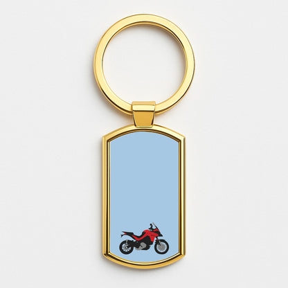 Red Motorbike - Motorbike Gold Keyring