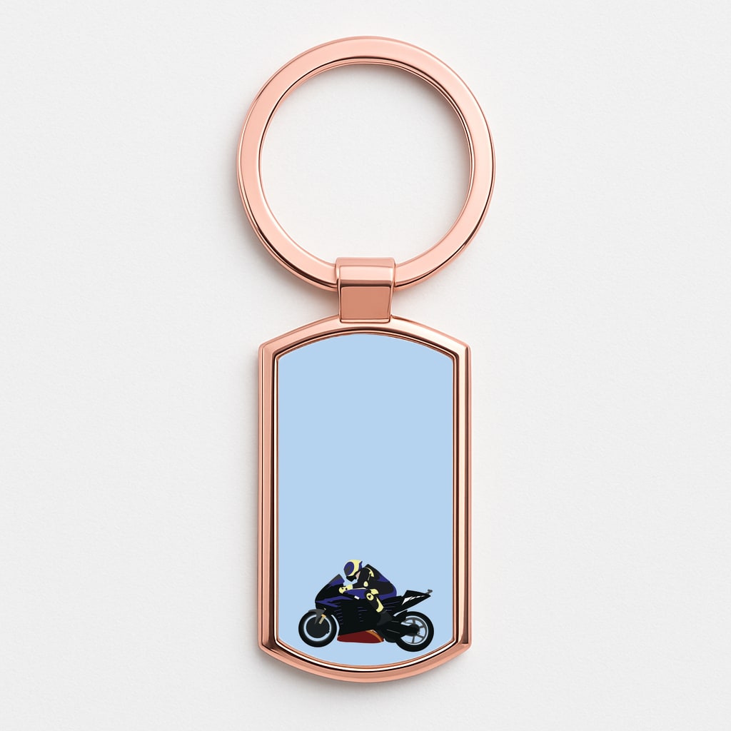 Purple Motorbike - Motorbike Rose Gold Keyring