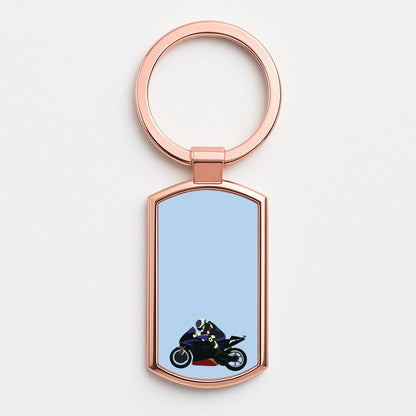 Purple Motorbike - Motorbike Rose Gold Keyring