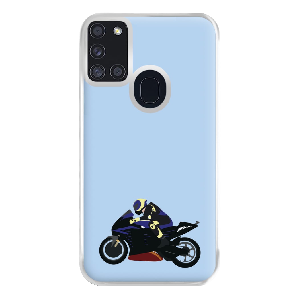 Purple Motorbike - Motorbike Phone Case for Galaxy A21s