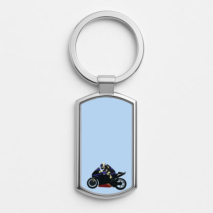 Purple Motorbike - Motorbike Silver Keyring