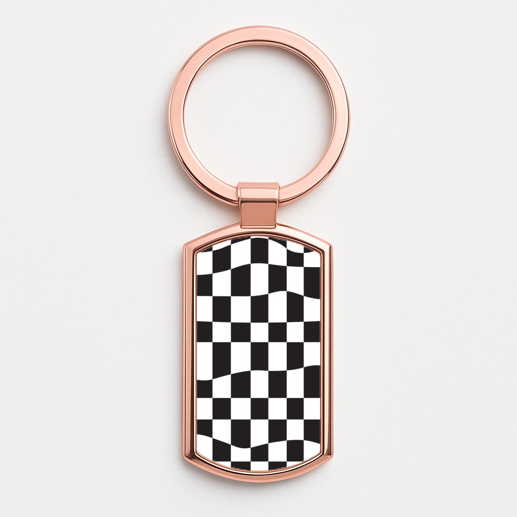 Pattern - Motorbike Rose Gold Keyring