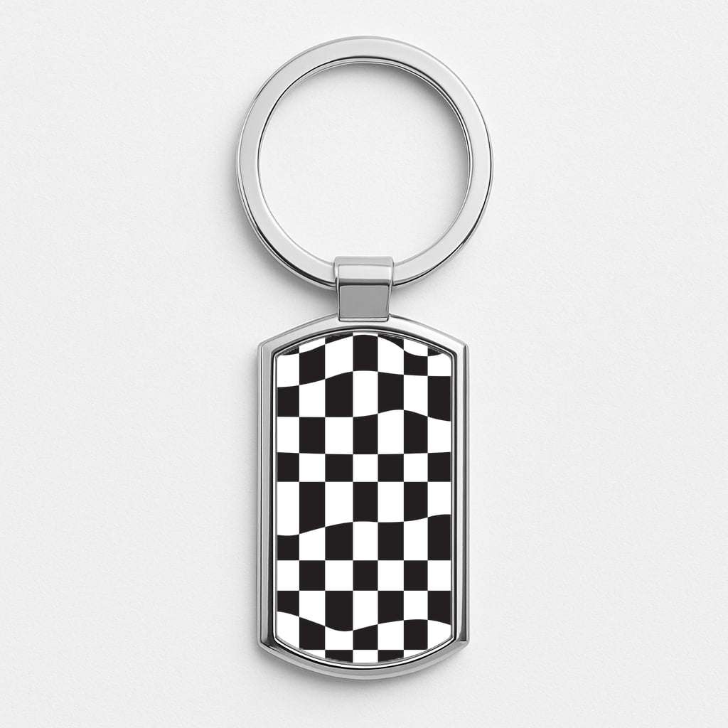 Pattern - Motorbike Silver Keyring