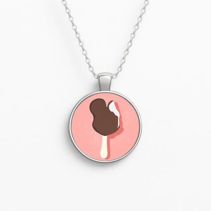 Pink Mouse Ice Cream Circle Necklace