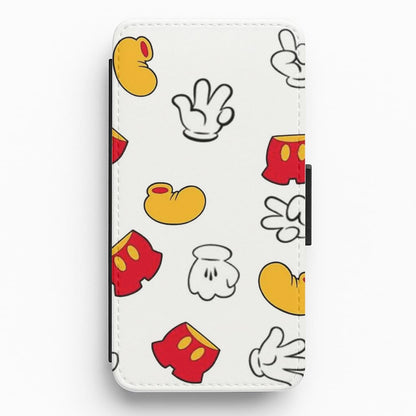 Mouse Gloves, Shorts and Shoes Flip / Wallet Phone Case