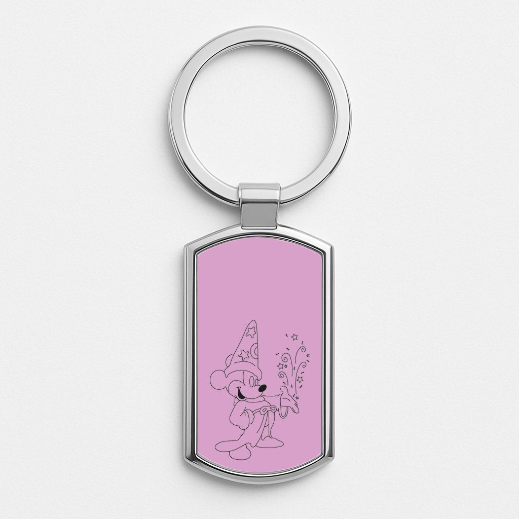 Wizard Fairytale Mouse Silver Keyring