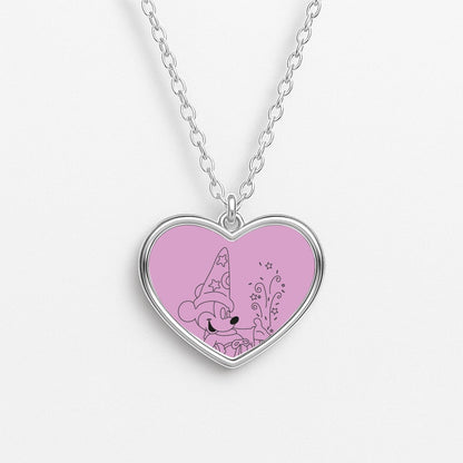 Wizard Fairytale Mouse Heart Necklace