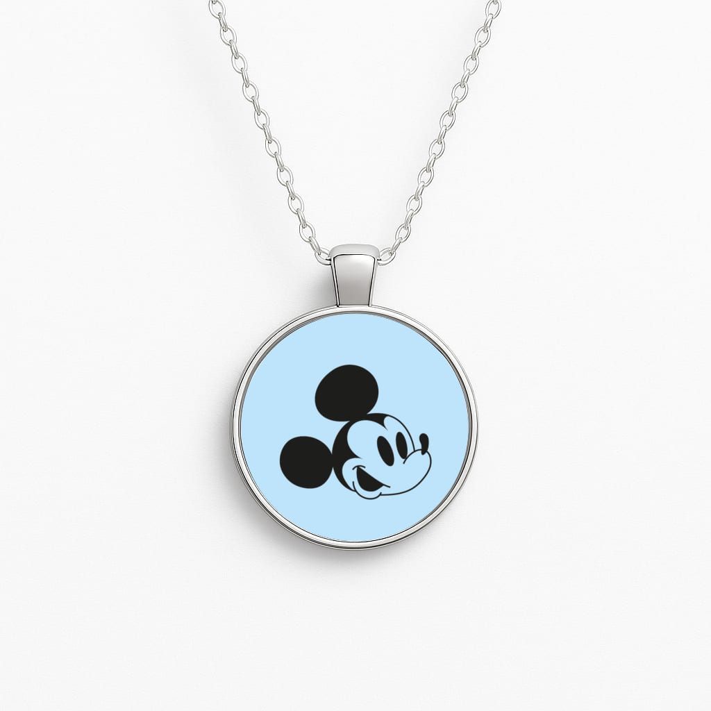 Blue Mickey Circle Necklace