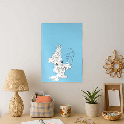 Wizard Mickey Blue Art Print