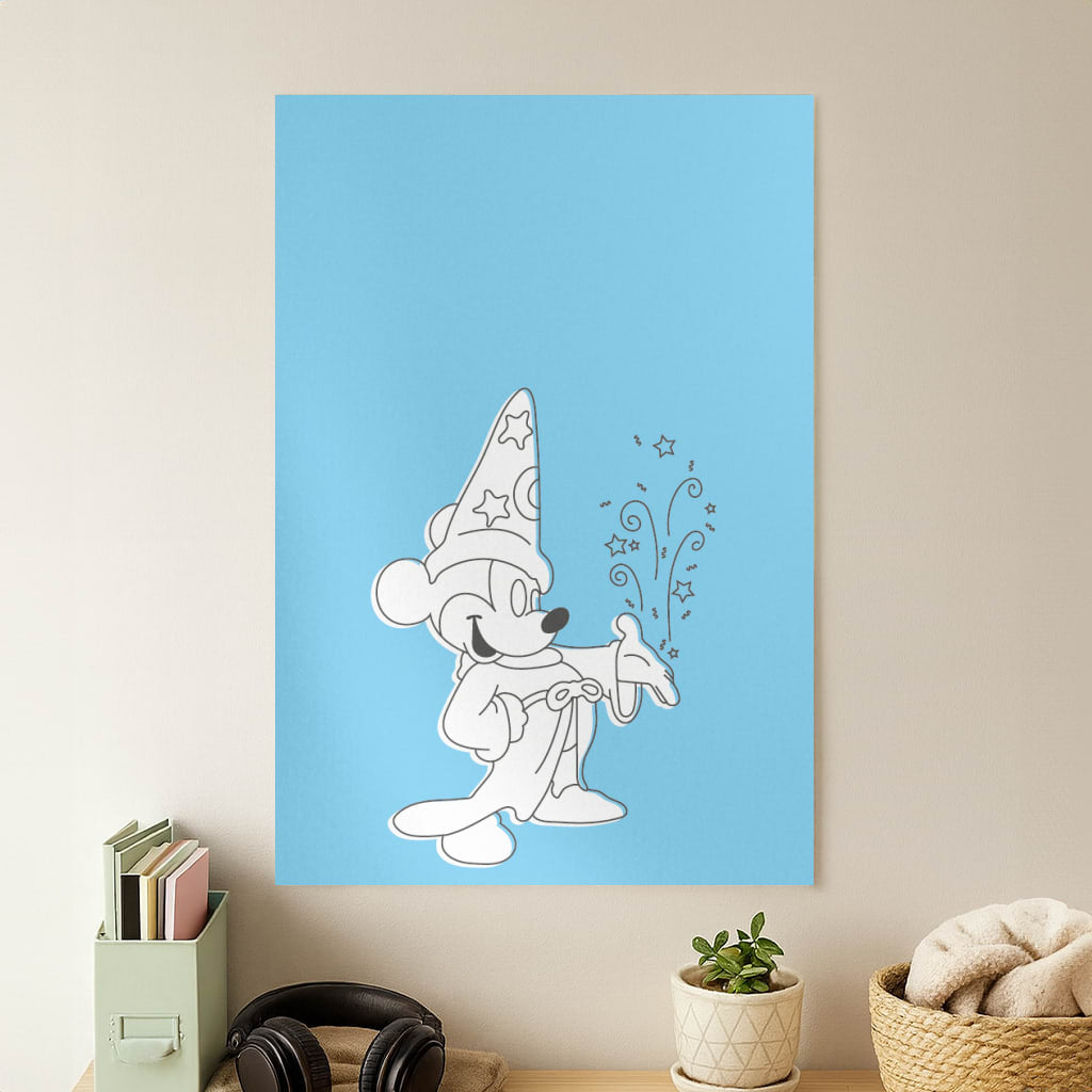 Wizard Mickey Blue Poster