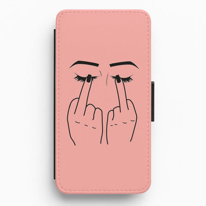 Middle Finger Eyes Flip / Wallet Phone Case