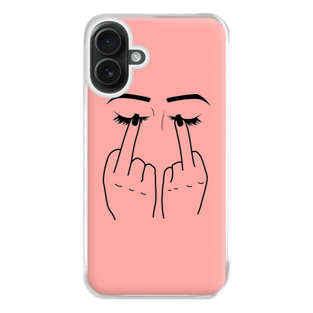 Middle Finger Eyes Phone Case for iPhone 16 Plus