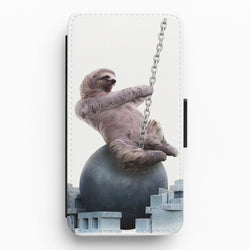 Wrecking Ball Sloth Flip Wallet Phone Case