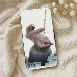 Wrecking Ball Sloth Flip Wallet Phone Case