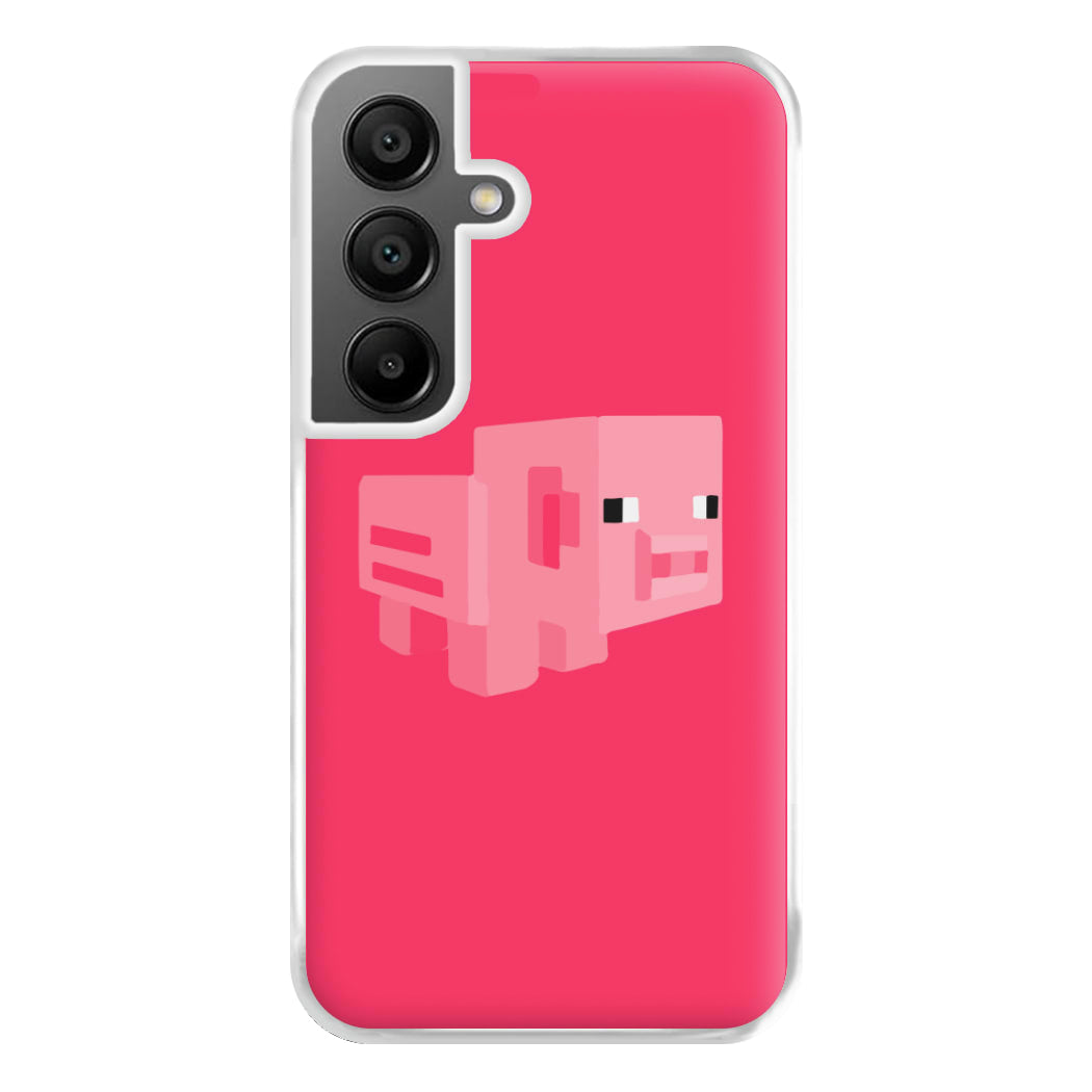 Mining Pig Phone Case for Galaxy A55